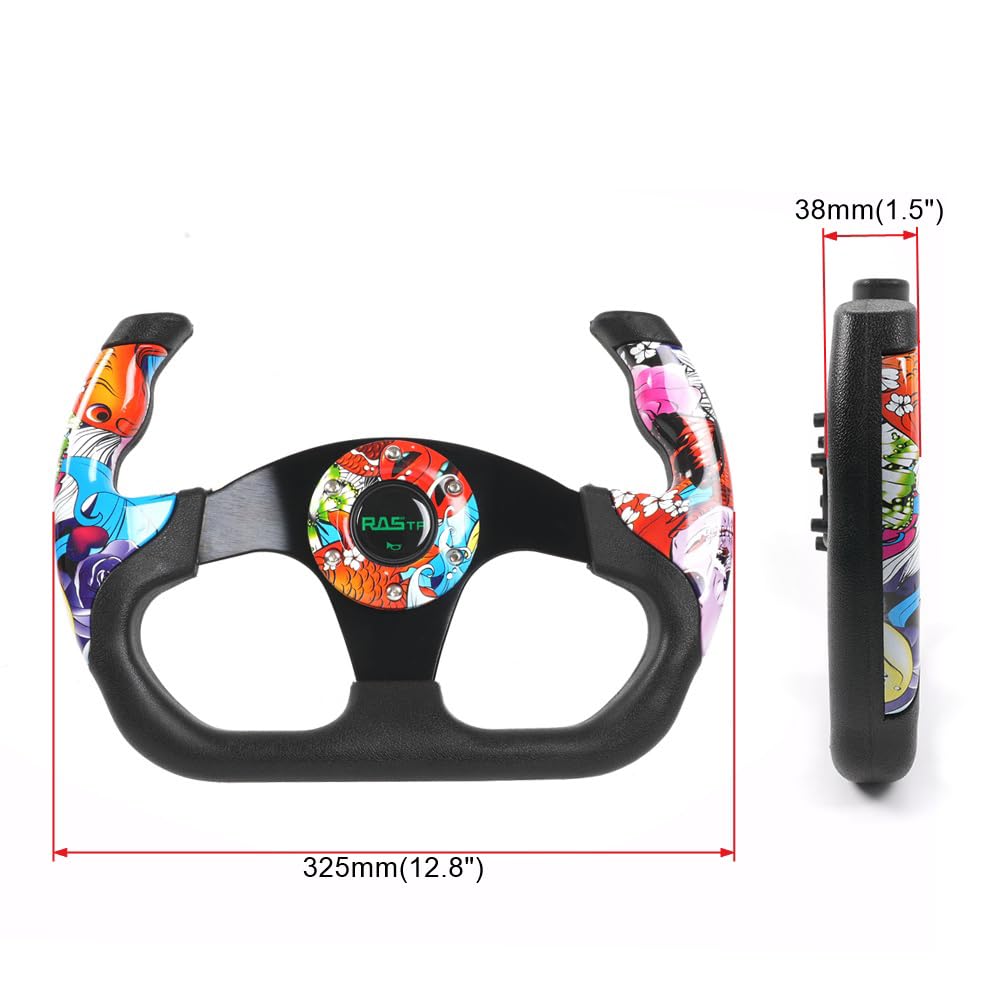 スポーツステアリング アルミニウム製 レザーグリップ 並行輸入品】 新品レザーステアリング スポーツステアリング